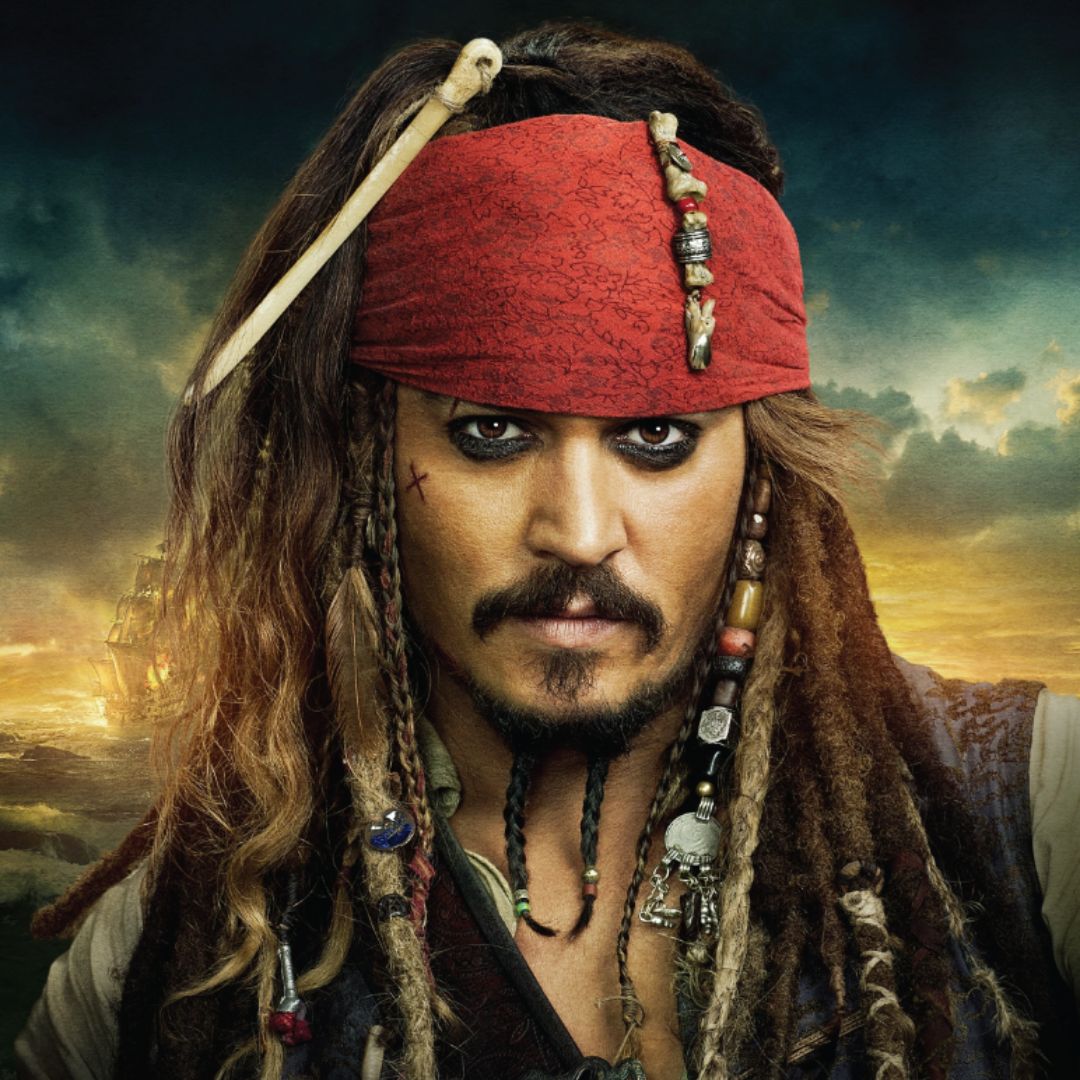 Witness the unforgettable transformation of Johnny Depp as Captain Jack Sparrow in the renowned film series "Pirates of the Caribbean," where his portrayal of the iconic pirate became legendary.