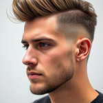 Man turned to the side displaying his Quiff Haircut